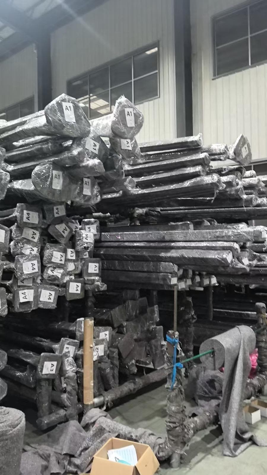 Steel poles · bundled for ship